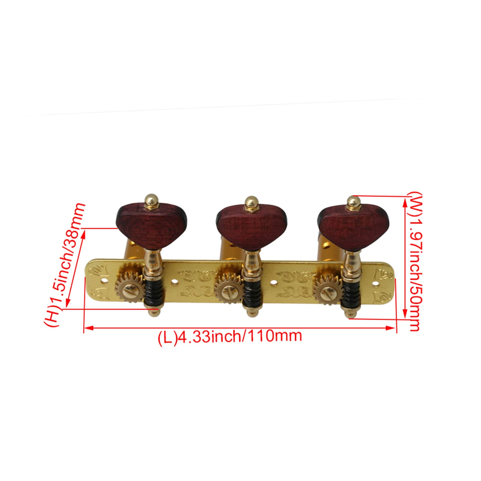 Yibuy 2pcs Gold-plated Acoustic Classical Guitar Machine Heads Tuning Keys Peg Replacement Accessories